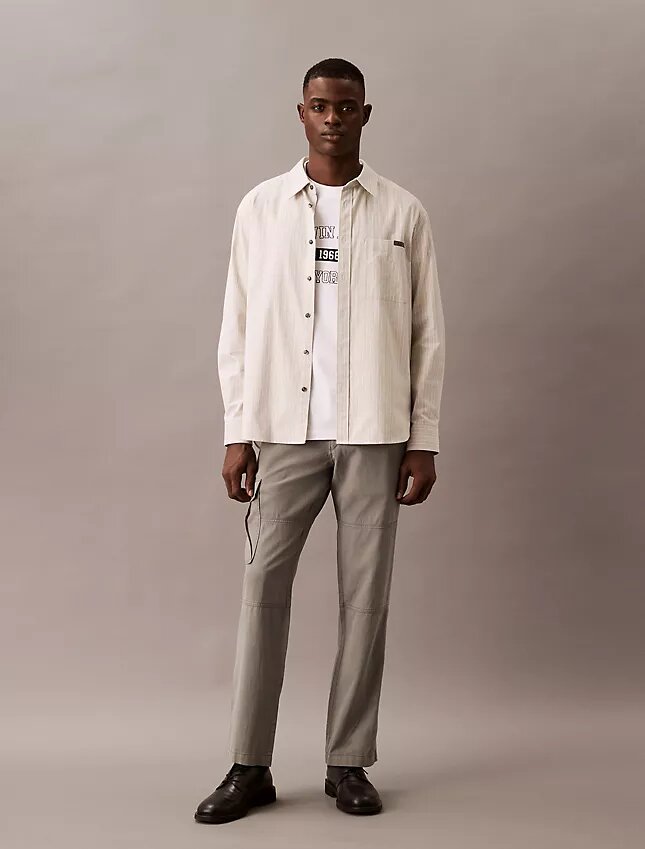 Lyocell Blend Garment Washed Straight Leg Cargo Pants Lyocell Blend Garment Washed Straight Leg Cargo Pants