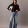 Lyocell Blend Wide Leg Jeans