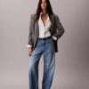 Lyocell Blend Wide Leg Jeans