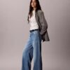 Lyocell Blend Wide Leg Jeans