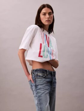 Marc Hundley Pride Viva Love Cropped Relaxed T-Shirt