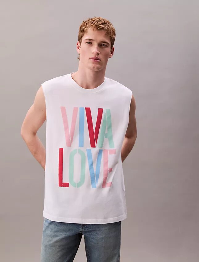 Marc Hundley Pride Viva Love Relaxed Tank Top Marc Hundley Pride Viva Love Relaxed Tank Top