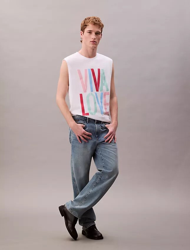 Marc Hundley Pride Viva Love Relaxed Tank Top Marc Hundley Pride Viva Love Relaxed Tank Top