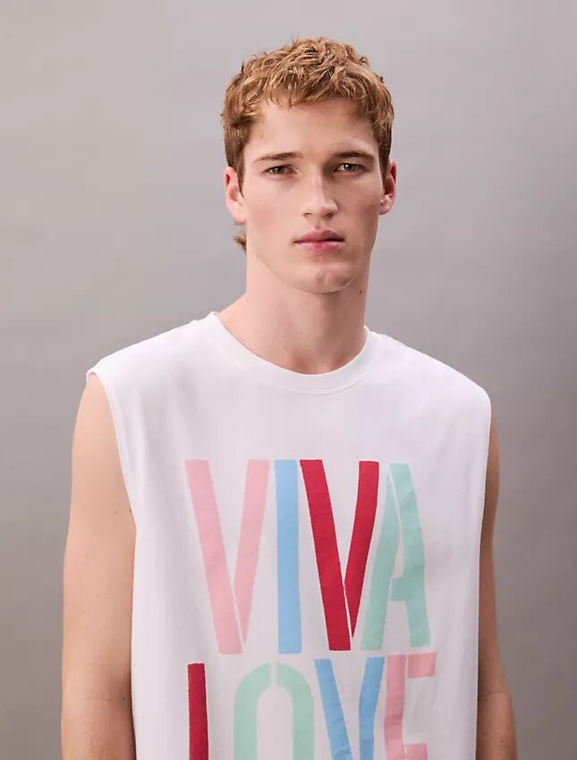 Marc Hundley Pride Viva Love Relaxed Tank Top Marc Hundley Pride Viva Love Relaxed Tank Top