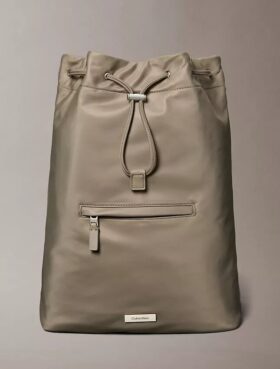 Matte Nylon Drawstring Backpack