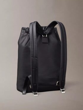 Matte Nylon Drawstring Backpack