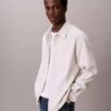 Melange Flannel Relaxed Button-Down Shirt