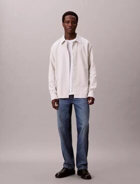 Melange Flannel Relaxed Button-Down Shirt