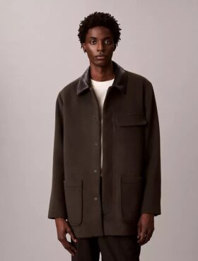 Melton Wool Blend Car Coat