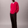 Merino Wool Blend Relaxed V-Neck Sweater Merino Wool Blend Relaxed V-Neck Sweater