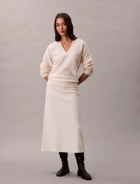 Merino Wool Midi Skirt