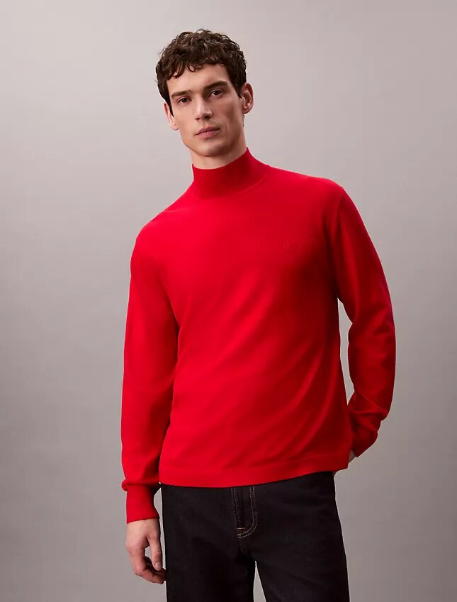 Merino Wool Mock Neck Sweater Merino Wool Mock Neck Sweater