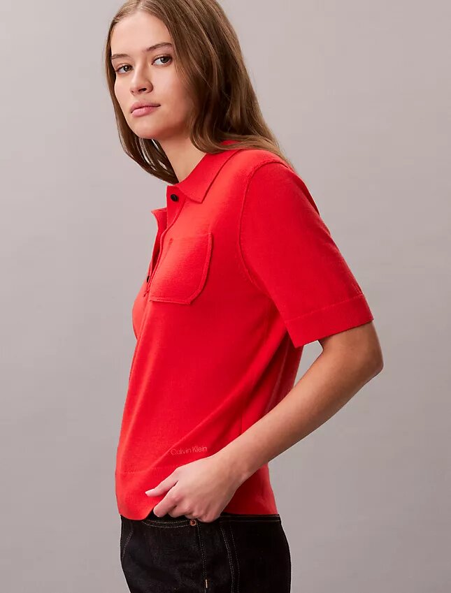 Merino Wool Polo Sweater Merino Wool Polo Sweater