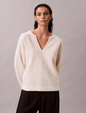 Merino Wool Relaxed V-Neck Sweater Merino Wool Relaxed V-Neck Sweater