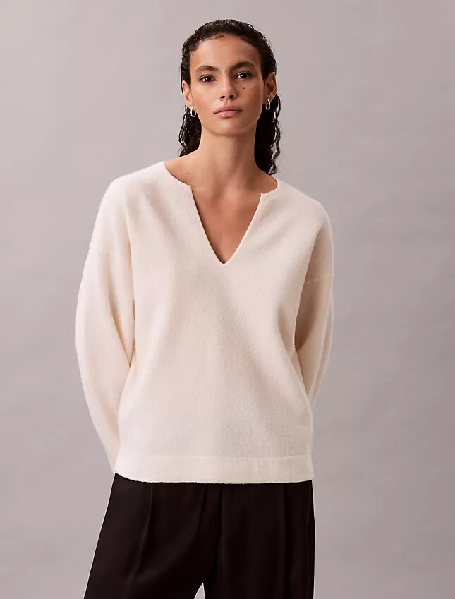 Merino Wool Relaxed V-Neck Sweater Merino Wool Relaxed V-Neck Sweater