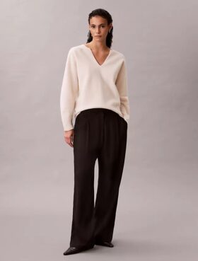Merino Wool Relaxed V-Neck Sweater Merino Wool Relaxed V-Neck Sweater