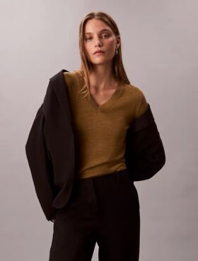 Merino Wool V-Neck Sweater