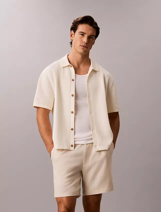 Mesh Stitch Button-Down Sweater Mesh Stitch Button-Down Sweater
