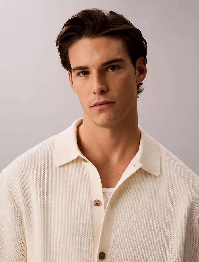 Mesh Stitch Button-Down Sweater Mesh Stitch Button-Down Sweater