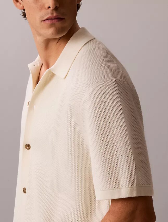 Mesh Stitch Button-Down Sweater Mesh Stitch Button-Down Sweater