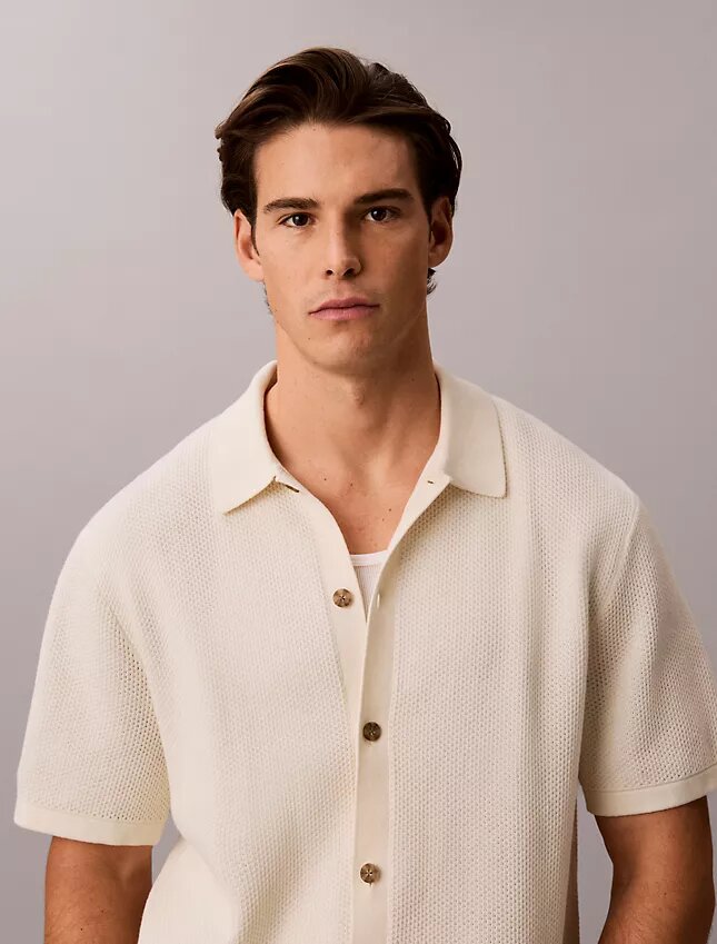 Mesh Stitch Button-Down Sweater Mesh Stitch Button-Down Sweater