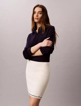 Micro Cable Knit Mini Skirt