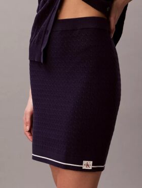 Micro Cable Knit Mini Skirt