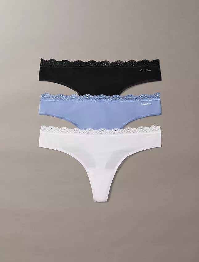 Microfiber Stretch with Lace 3-Pack Thong Microfiber Stretch with Lace 3-Pack Thong