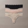 Microfiber Stretch with Lace 3-Pack Thong Microfiber Stretch with Lace 3-Pack Thong