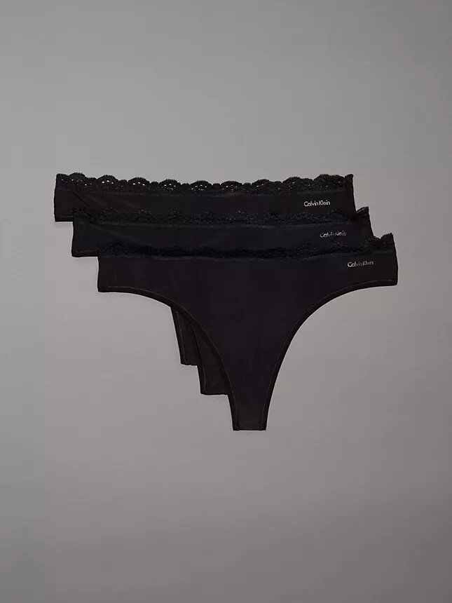 Microfiber Stretch with Lace 3-Pack Thong Microfiber Stretch with Lace 3-Pack Thong