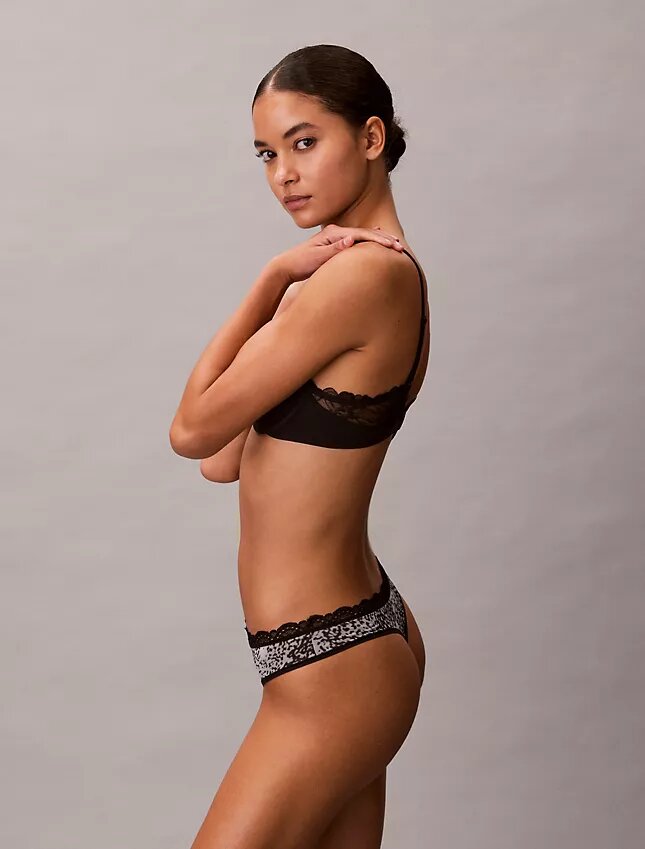 Microfiber Stretch with Lace Thong Microfiber Stretch with Lace Thong