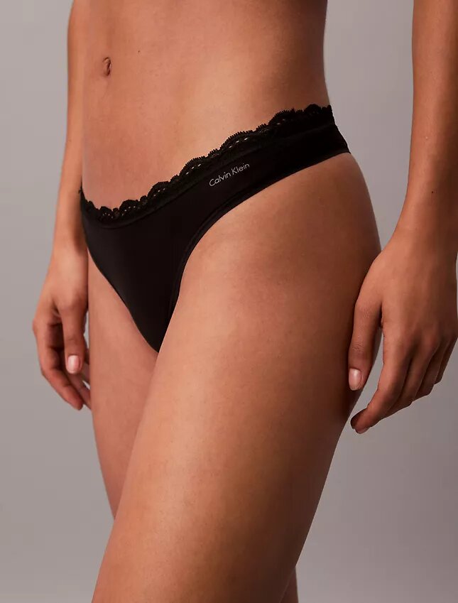 Microfiber Stretch with Lace Thong Microfiber Stretch with Lace Thong