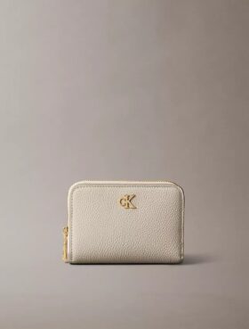 Minimal Monogram Zip Flap Wallet