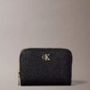 Minimal Monogram Zip Flap Wallet