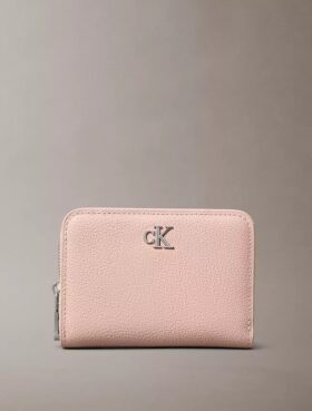 Minimal Monogram Zip Flap Wallet