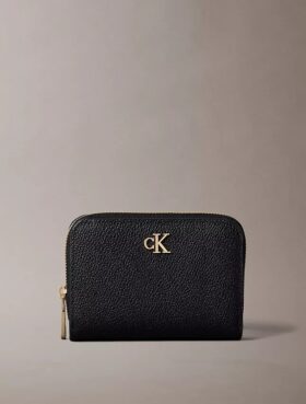 Minimal Monogram Zip Flap Wallet