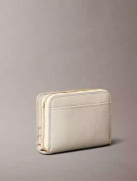 Minimal Monogram Zip Flap Wallet