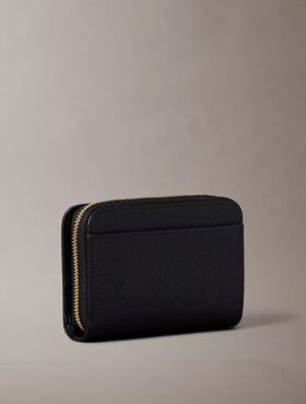 Minimal Monogram Zip Flap Wallet