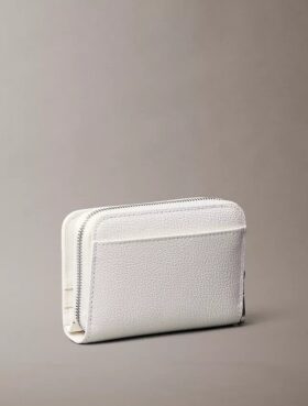 Minimal Monogram Zip Flap Wallet