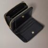 Minimal Monogram Zip Flap Wallet
