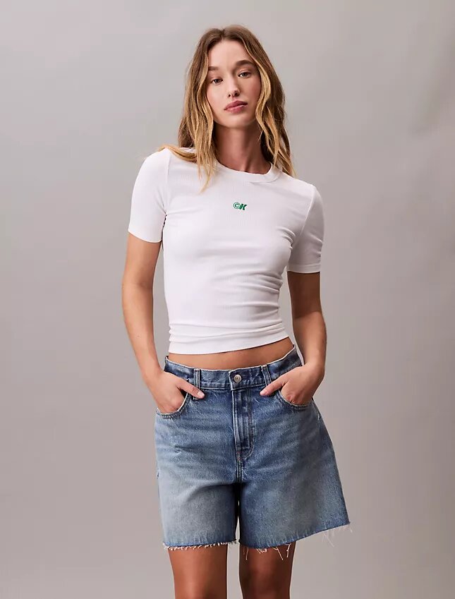 Modal Stretch Monogram Logo Graphic Slim T-Shirt Modal Stretch Monogram Logo Graphic Slim T-Shirt