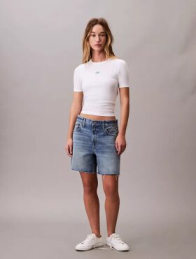 Modal Stretch Monogram Logo Graphic Slim T-Shirt