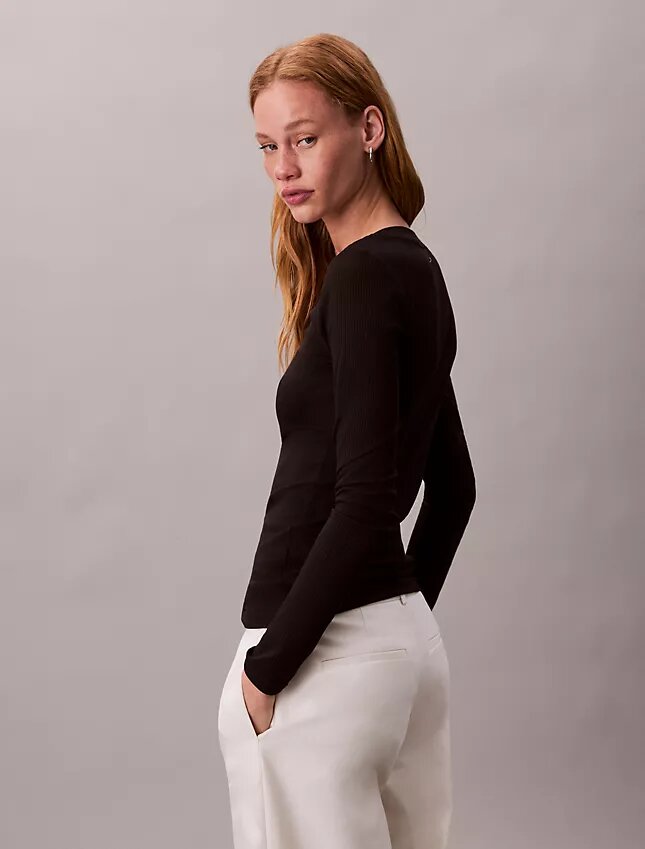 Modal Stretch Rib Slim T-Shirt Modal Stretch Rib Slim T-Shirt