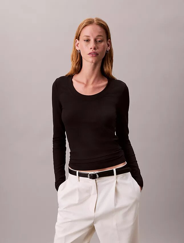 Modal Stretch Rib Slim T-Shirt Modal Stretch Rib Slim T-Shirt