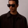 Modern Acetate Modified Rectangle Sunglasses Modern Acetate Modified Rectangle Sunglasses