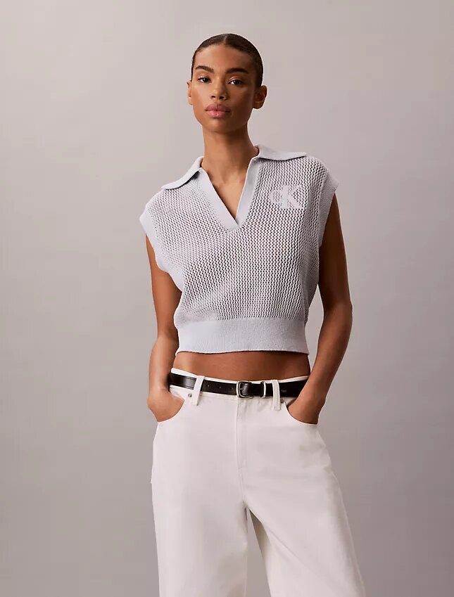 Monogram Crochet Cropped Top Monogram Crochet Cropped Top