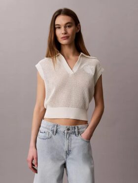 Monogram Crochet Cropped Top