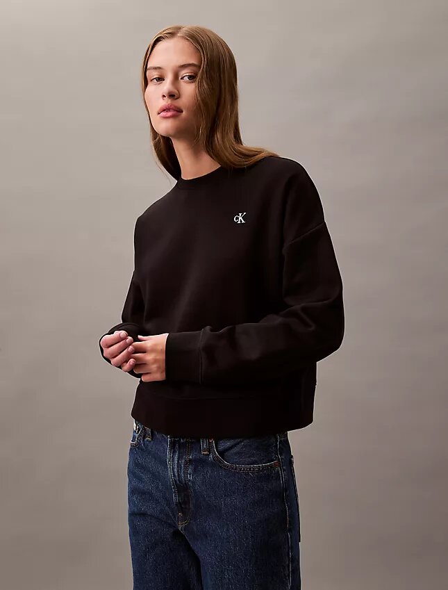 Monogram Fleece Cropped Sweatshirt Monogram Fleece Cropped Sweatshirt