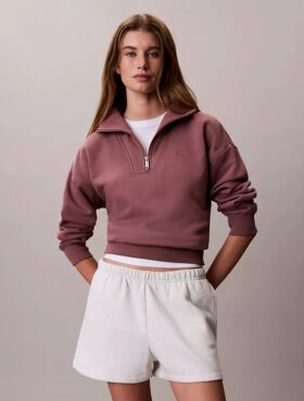 Monogram Fleece Quarter Zip Sweatshirt