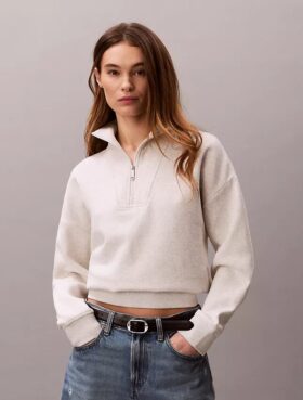 Monogram Fleece Quarter Zip Sweatshirt